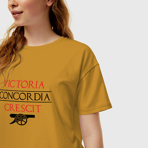 Женская футболка оверсайз Arsenal: Concordia Crescit / Горчичный – фото 3