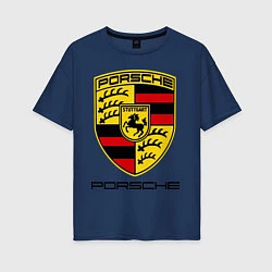 Футболка оверсайз женская Porsche Stuttgart, цвет: тёмно-синий