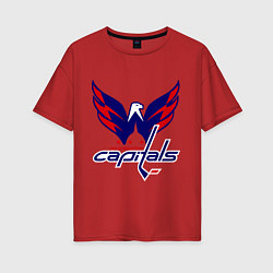 Футболка оверсайз женская Washington Capitals: Ovechkin, цвет: красный