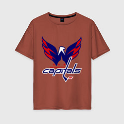 Футболка оверсайз женская Washington Capitals: Ovechkin, цвет: кирпичный