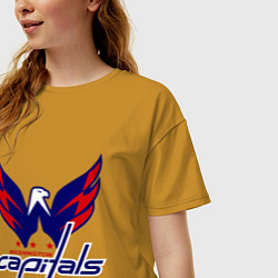 Футболка оверсайз женская Washington Capitals: Ovechkin, цвет: горчичный — фото 2