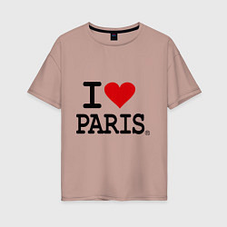 Женская футболка оверсайз I love Paris