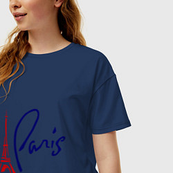 Футболка оверсайз женская I Paris, цвет: тёмно-синий — фото 2