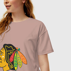 Футболка оверсайз женская Chicago Blackhawks: Kane, цвет: пыльно-розовый — фото 2