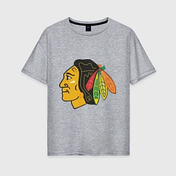 Женская футболка оверсайз Chicago Blackhawks