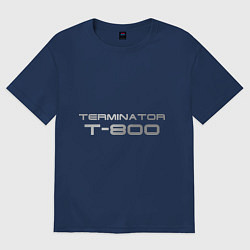 Футболка оверсайз женская Терминатор Т-800, цвет: тёмно-синий