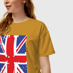 Футболка оверсайз женская Британский флаг, цвет: горчичный — фото 2