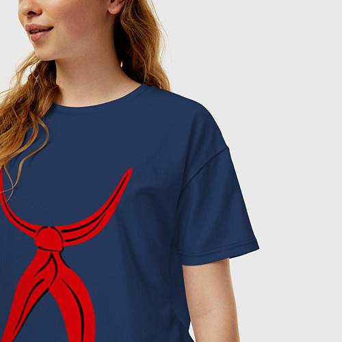 Женская футболка оверсайз Галстук Пионера / Тёмно-синий – фото 3