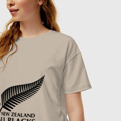 Футболка оверсайз женская New Zeland: All blacks, цвет: миндальный — фото 2