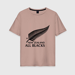 Футболка оверсайз женская New Zeland: All blacks, цвет: пыльно-розовый