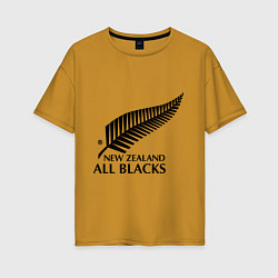 Футболка оверсайз женская New Zeland: All blacks, цвет: горчичный