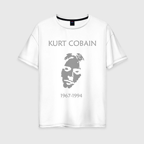 Женская футболка оверсайз Kurt Cobain: 1967-1994 / Белый – фото 1