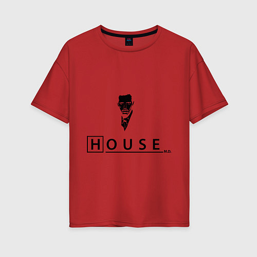 Женская футболка оверсайз House M.D. / Красный – фото 1
