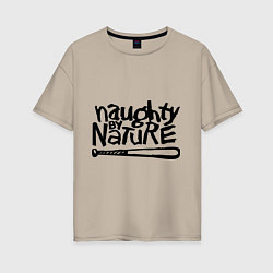 Футболка оверсайз женская Naughty by nature, цвет: миндальный