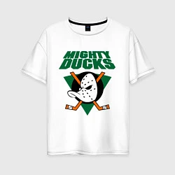 Женская футболка оверсайз Anaheim Mighty Ducks