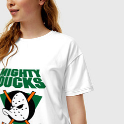 Футболка оверсайз женская Anaheim Mighty Ducks, цвет: белый — фото 2