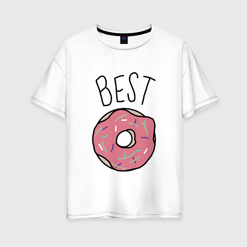 Женская футболка оверсайз Best friends / Белый – фото 1