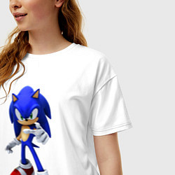 Футболка оверсайз женская ЁЖ Соник, цвет: белый — фото 2