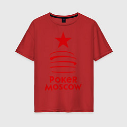 Женская футболка оверсайз Poker Moscow