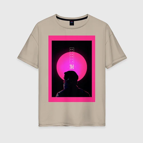 Женская футболка оверсайз Blade Runner 2049 / Миндальный – фото 1