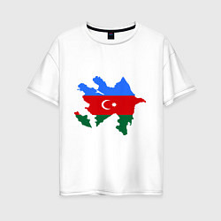 Футболка оверсайз женская Azerbaijan map, цвет: белый