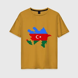 Женская футболка оверсайз Azerbaijan map