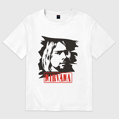 Женская футболка оверсайз Nirvana: Kurt Cobain / Белый – фото 1