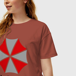 Футболка оверсайз женская Umbrella corporation, цвет: кирпичный — фото 2