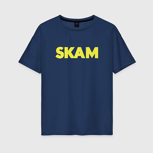 Женская футболка оверсайз Skam / Тёмно-синий – фото 1