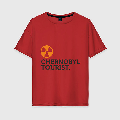 Женская футболка оверсайз Chernobyl tourist / Красный – фото 1