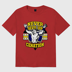 Футболка оверсайз женская Never Give Up: Cenation, цвет: красный