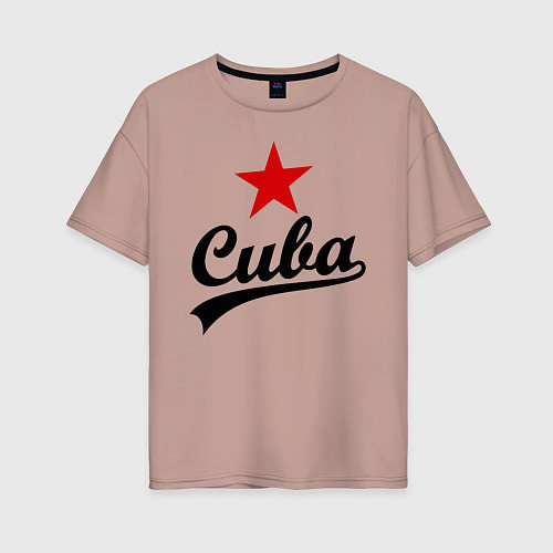 Женская футболка оверсайз Cuba Star / Пыльно-розовый – фото 1