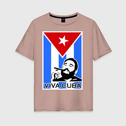 Женская футболка оверсайз Fidel: Viva, Cuba!