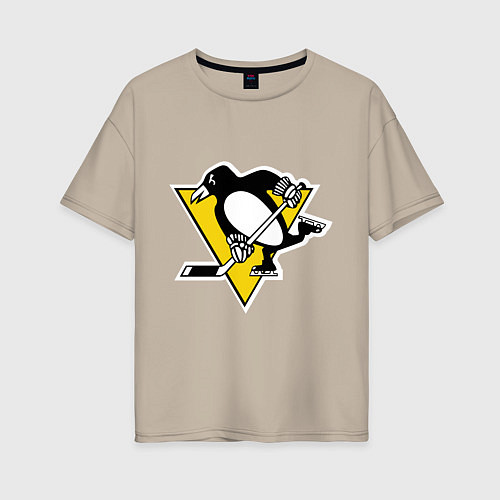 Женская футболка оверсайз Pittsburgh Penguins / Миндальный – фото 1