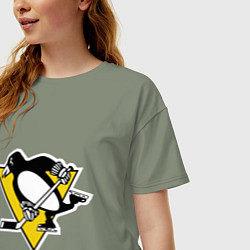 Футболка оверсайз женская Pittsburgh Penguins, цвет: авокадо — фото 2