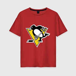 Женская футболка оверсайз Pittsburgh Penguins