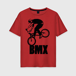 Футболка оверсайз женская BMX 3, цвет: красный