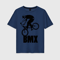 Футболка оверсайз женская BMX 3, цвет: тёмно-синий