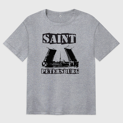 Женская футболка оверсайз Санкт-Петербург / Меланж – фото 1