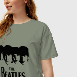 Футболка оверсайз женская The Beatles: Faces, цвет: авокадо — фото 2