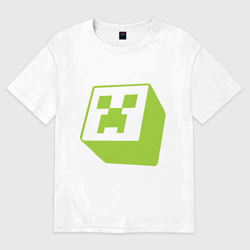 Женская футболка оверсайз Green Creeper / Белый – фото 1