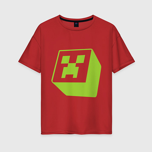 Женская футболка оверсайз Green Creeper / Красный – фото 1