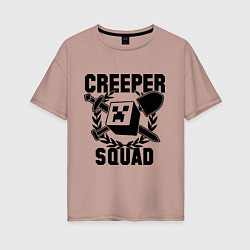 Женская футболка оверсайз Creeper Squad