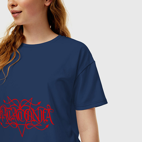 Женская футболка оверсайз Katatonia / Тёмно-синий – фото 3