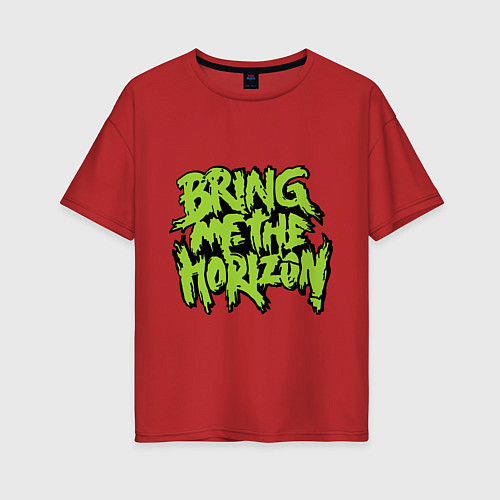 Женская футболка оверсайз Bring me the horizon / Красный – фото 1