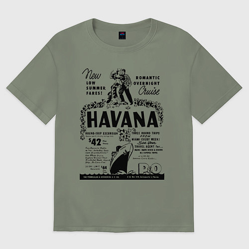 Женская футболка оверсайз Havana Cuba / Авокадо – фото 1