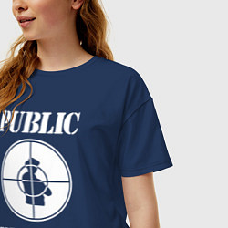 Футболка оверсайз женская Public Enemy, цвет: тёмно-синий — фото 2