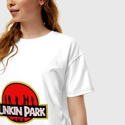 Футболка оверсайз женская Linkin Park: Jurassic Park, цвет: белый — фото 2
