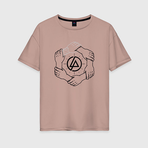 Женская футболка оверсайз Linkin Park: Brotherhood / Пыльно-розовый – фото 1