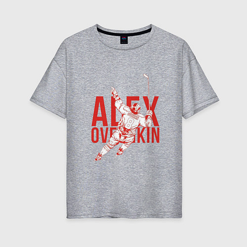 Женская футболка оверсайз Alex Ovechkin / Меланж – фото 1